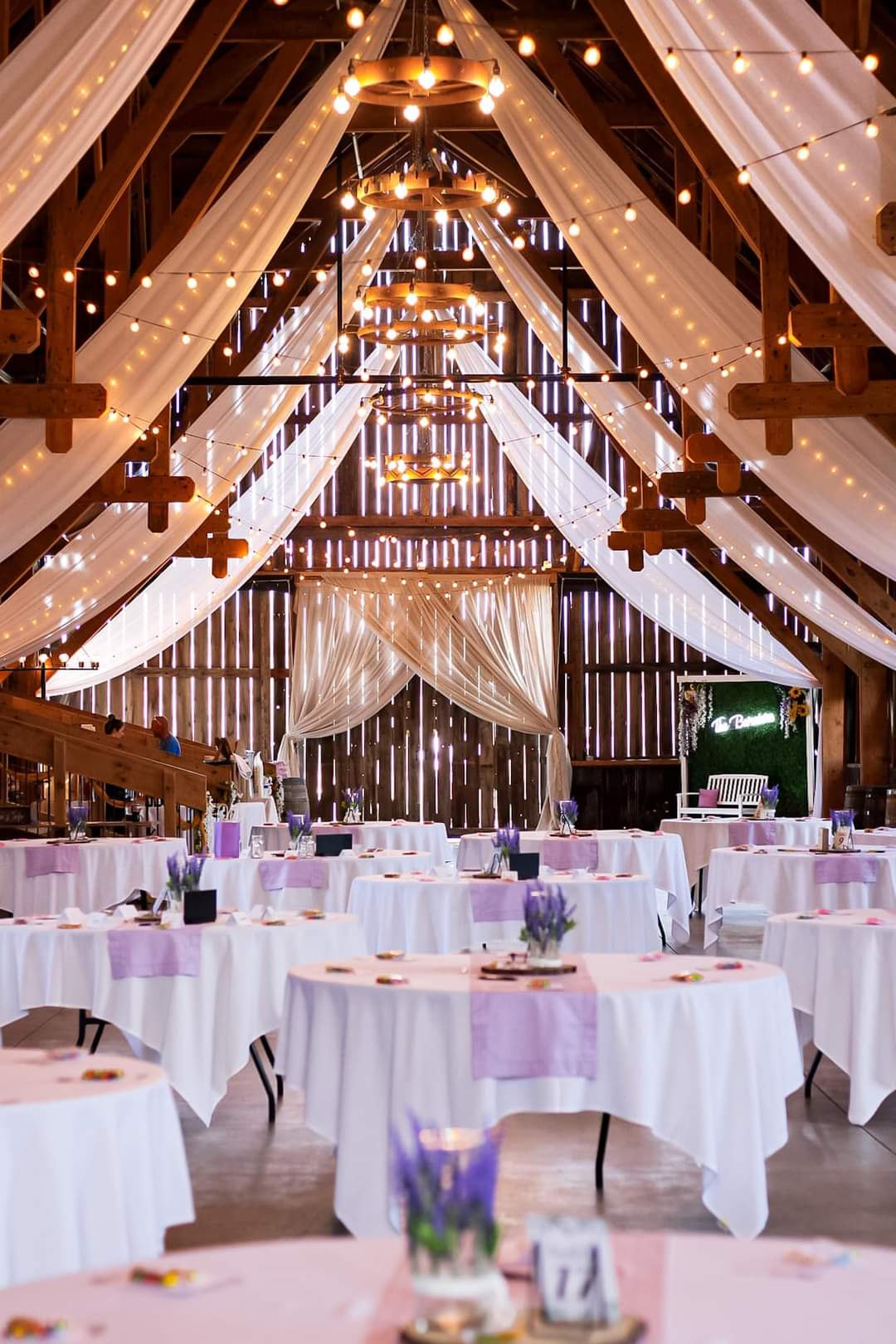 wedding reception in historic Northern Michigan barn in Charlevoix